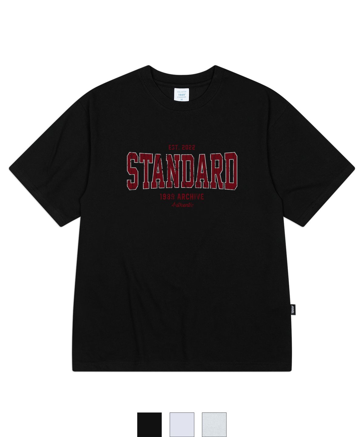 1989스탠다드(1989STANDARD) CRACK STANDARD 쿨 코튼 오버핏 반소매 (SISSTD-0257)