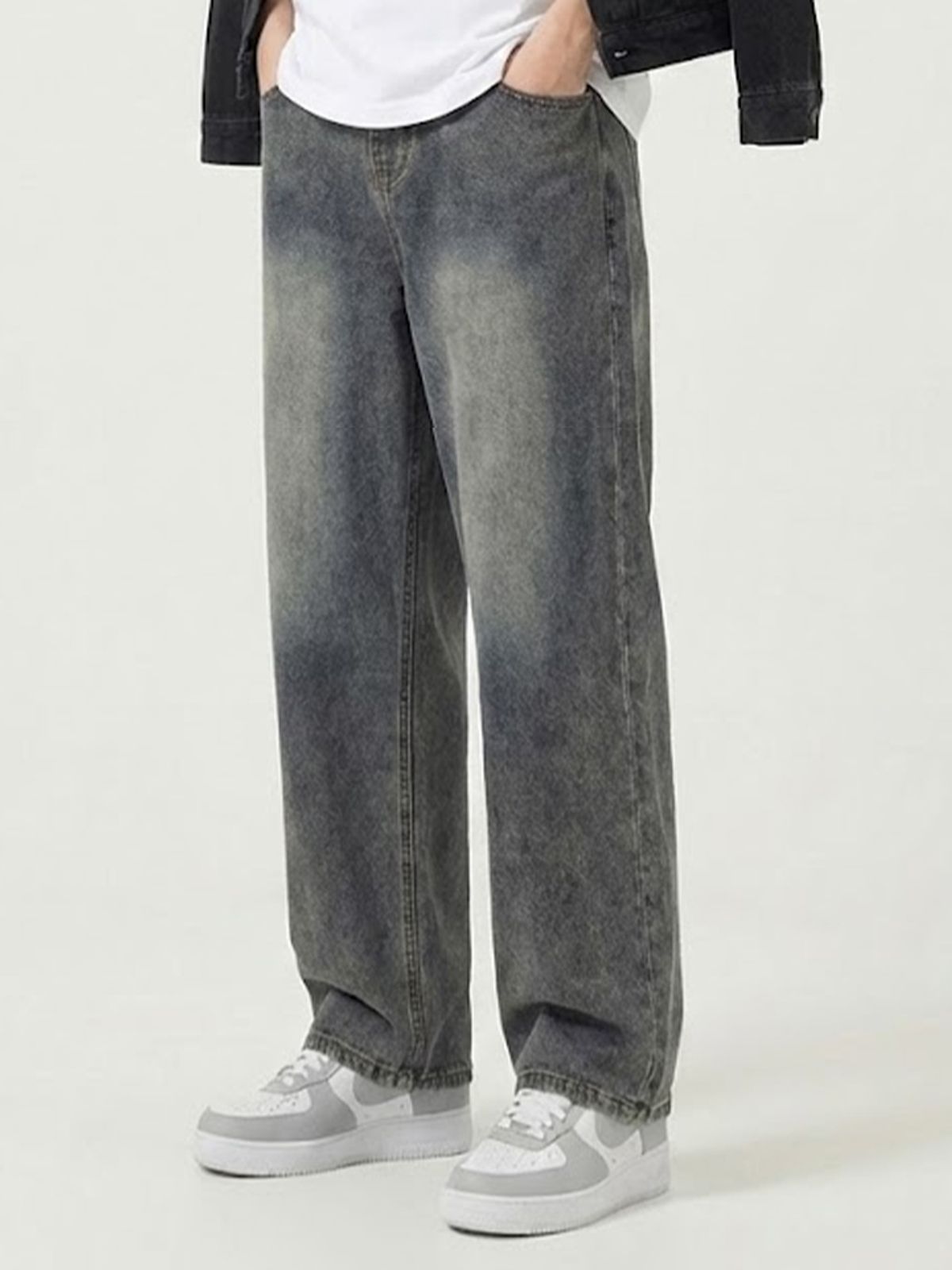 행텐(HANGTEN) 남성 울트라 소프트 올밴딩 와이드 핏 데님팬츠_246(10570-055-406-10)