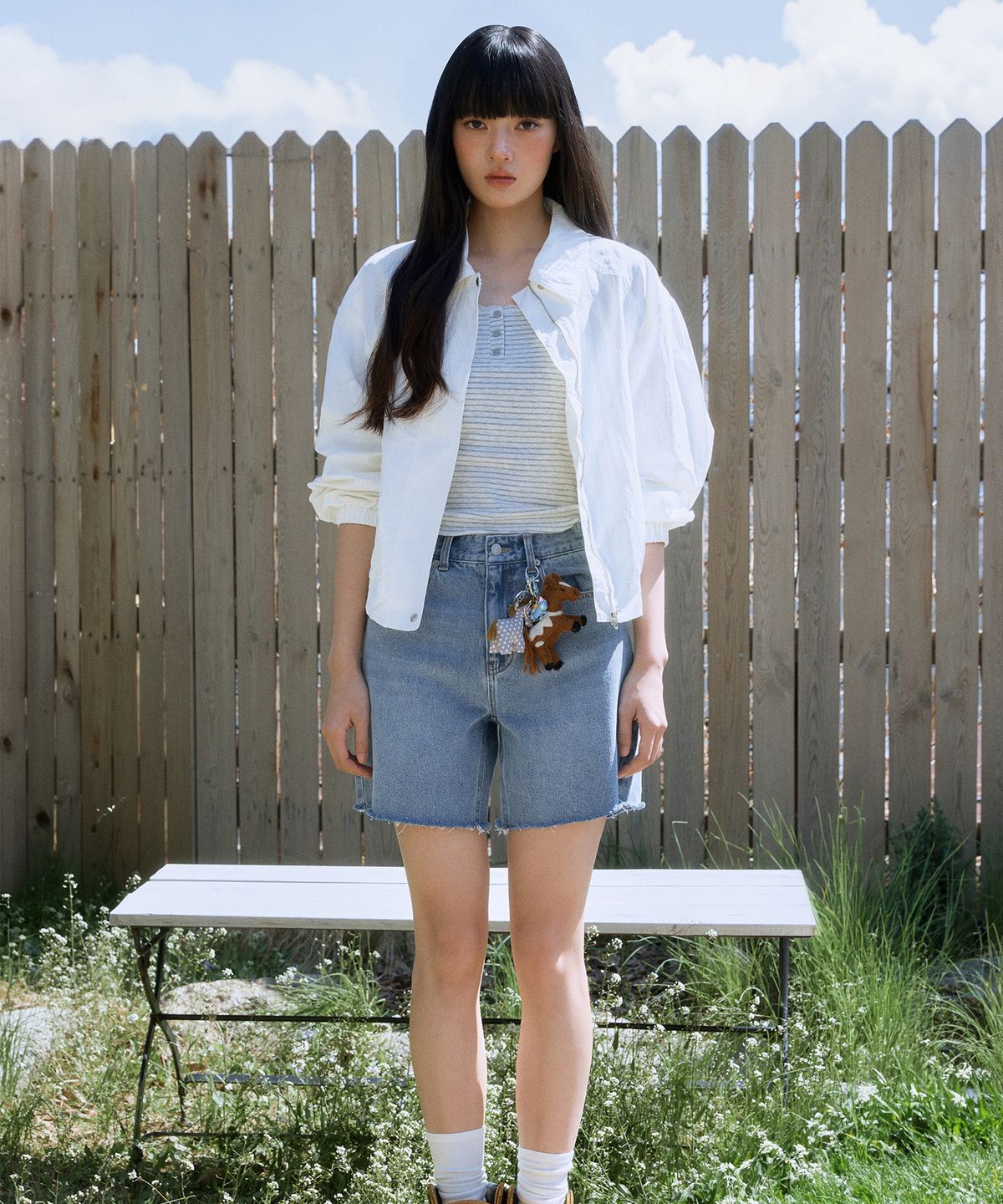 미쏘(MIXXO) 데님 4부 쇼츠_MIWTHG623J