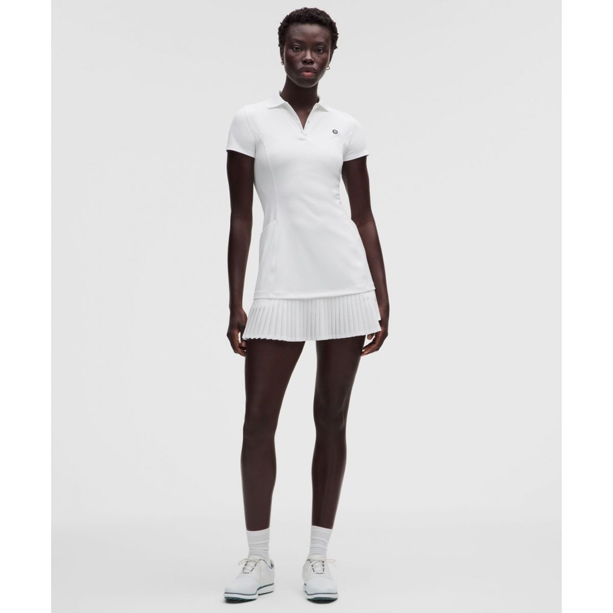 룰루레몬(LULULEMON) 플리티드 헴 폴로 골프 드레스  WHT CLBL