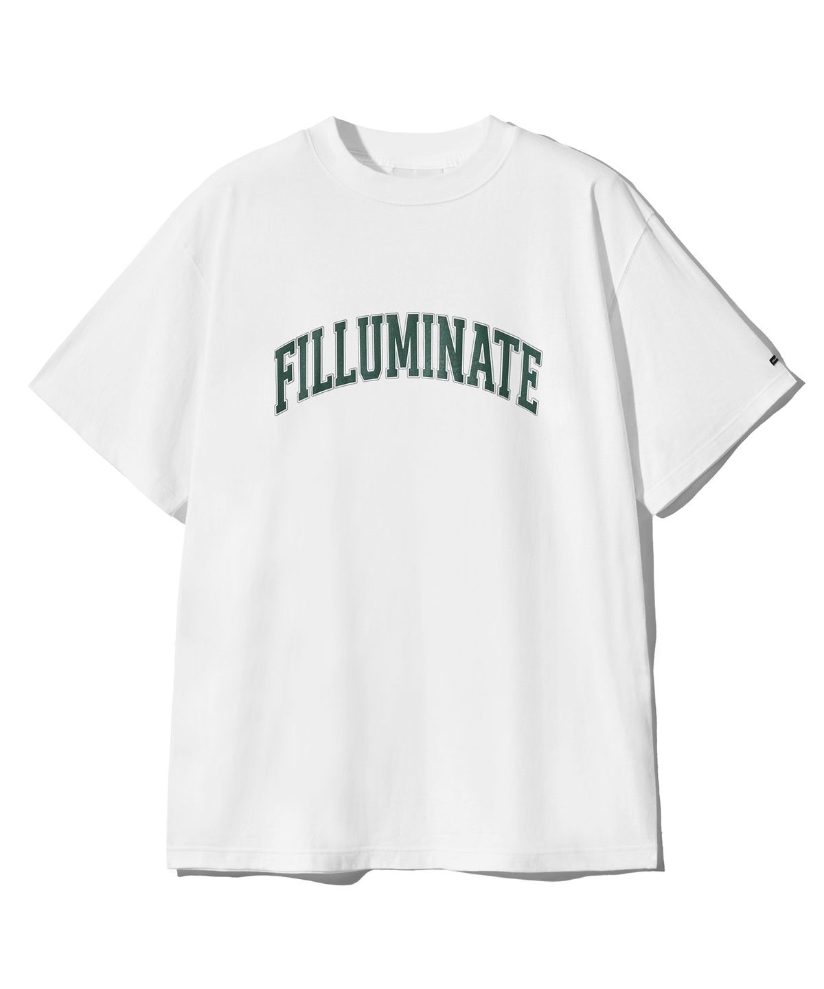 필루미네이트(FILLUMINATE) 투 톤 아치 로고 티셔츠-화이트