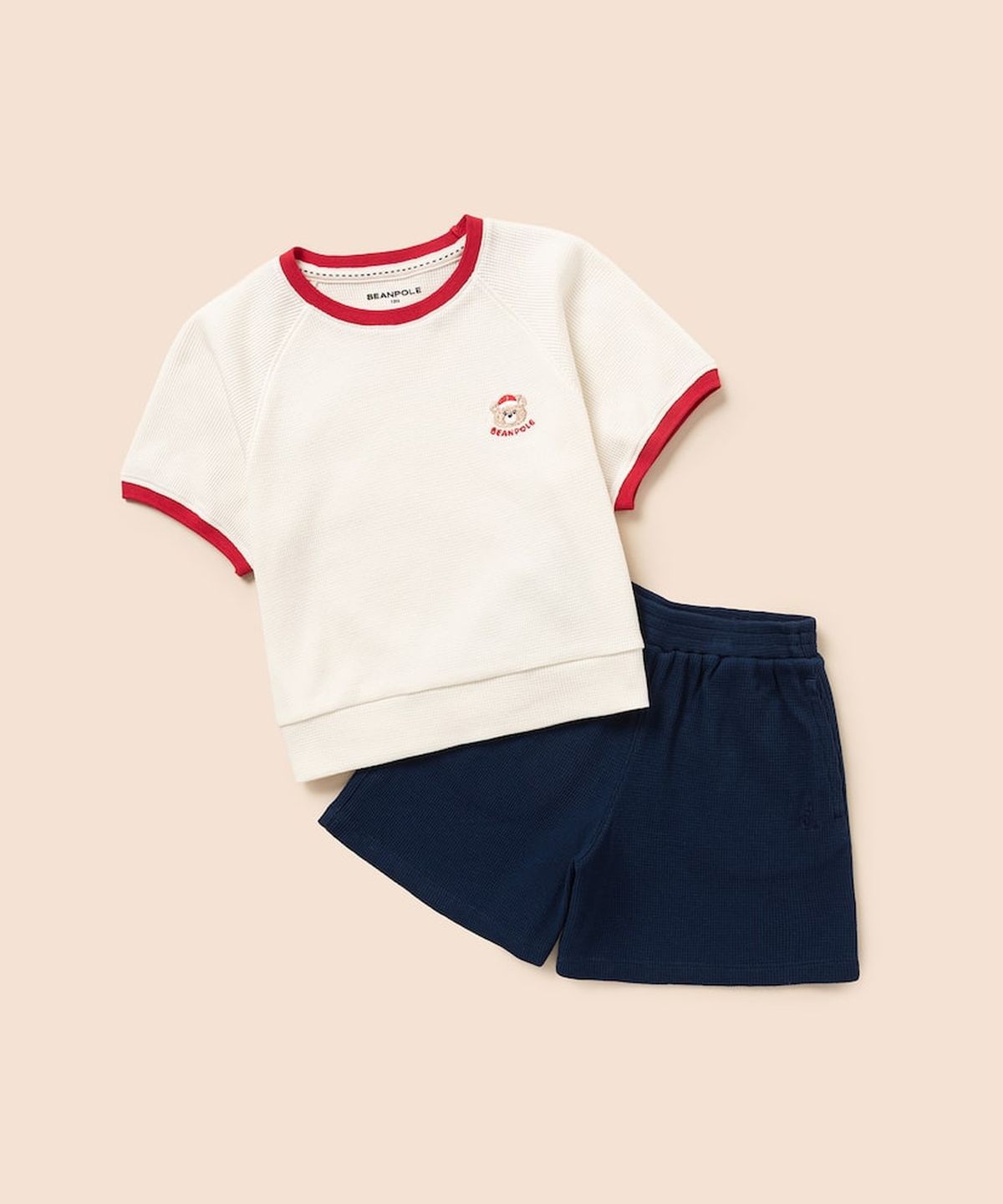빈폴 키즈(BEANPOLE KIDS) 여아 달이 포인트 와플 상하 세트  아이보리 (BI6342G040)