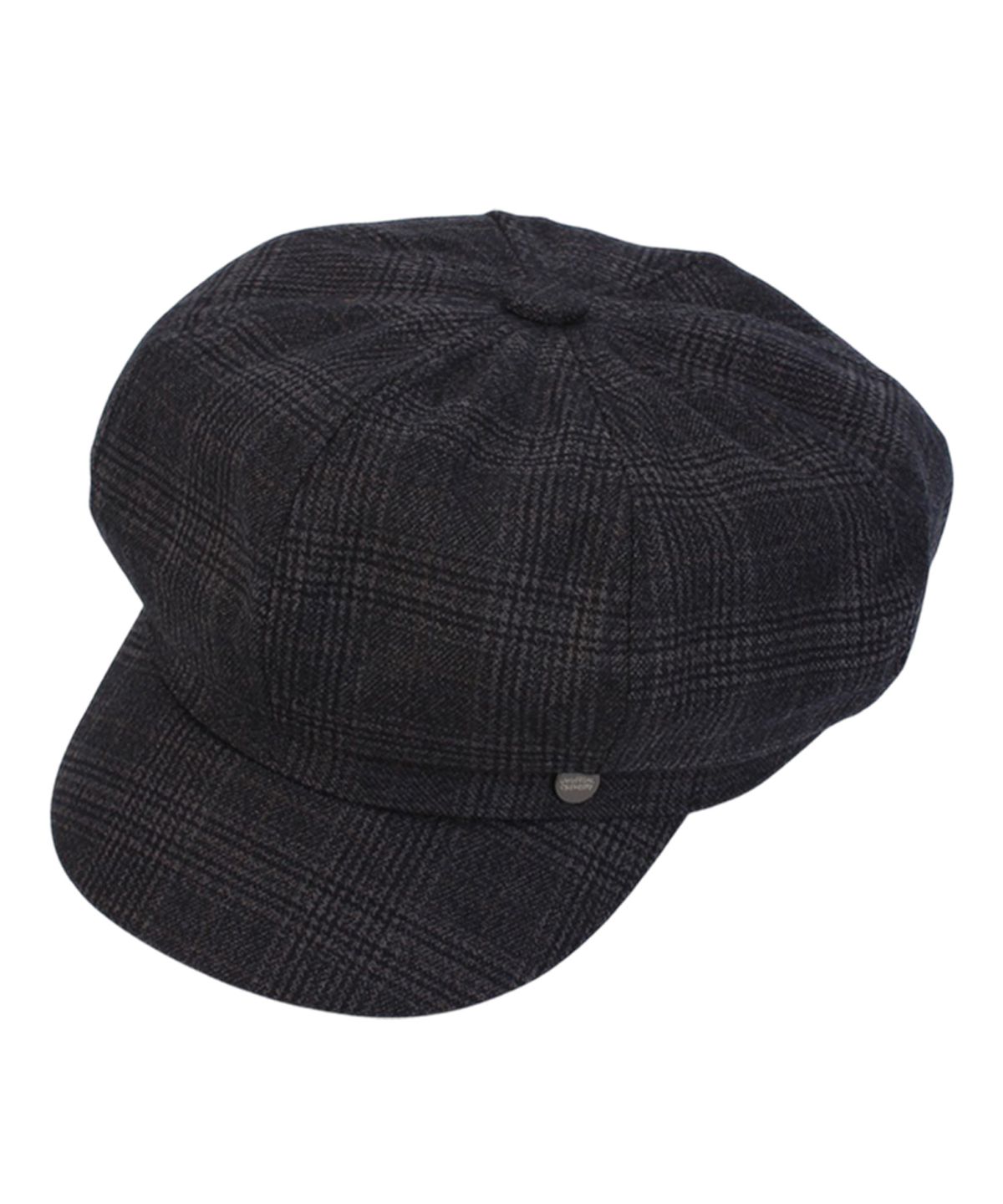 유니버셜 케미스트리(UNIVERSAL CHEMISTRY) Glencheck Logo Black Newsboy Cap 뉴스보이캡