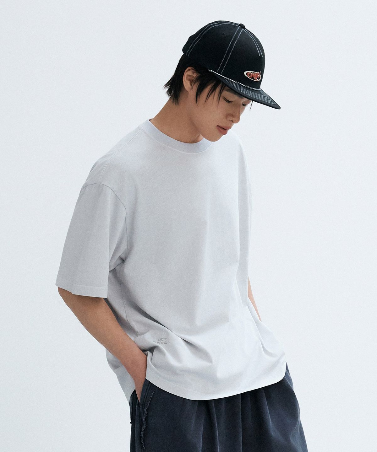 오닐(ONEILL) 심볼 로고 피그먼트 티셔츠_더스티블루