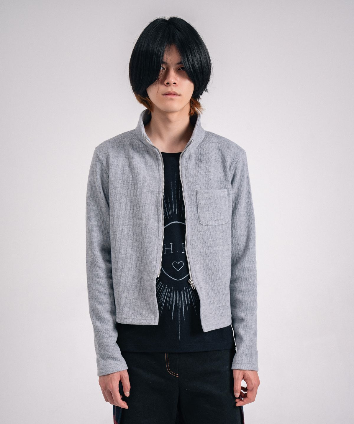 히피하우스(HIPPIE HAUS) Nothin lasts forever Knit Zip-up_C2