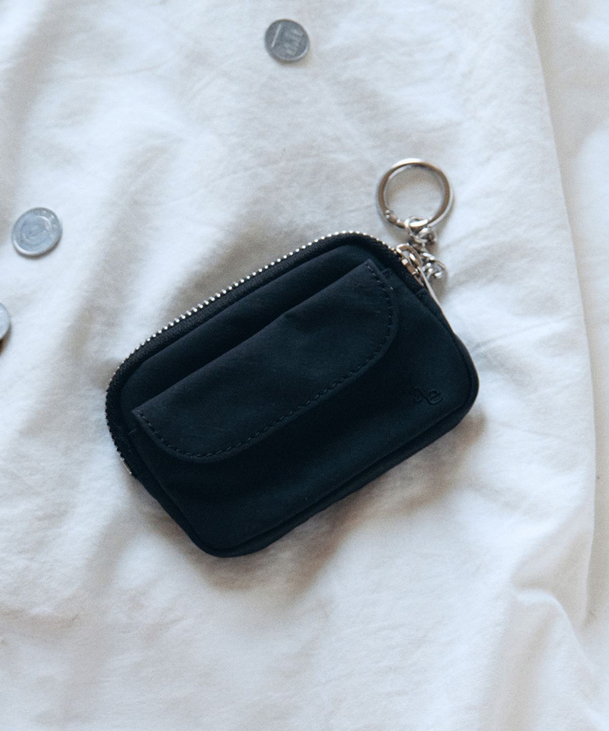 무쿠앤에보니(MUCU AND EBONY) Comfy Wallet Keyring _ Black