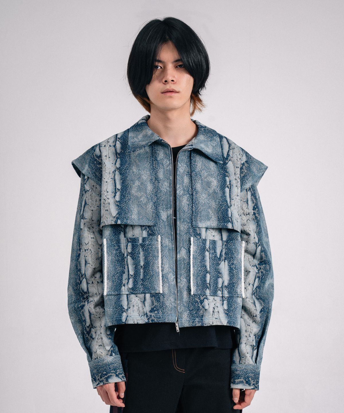 히피하우스(HIPPIE HAUS) Snake Denim Jacket_C1