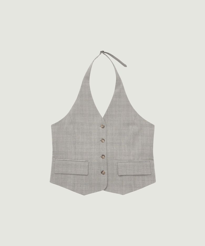 JANELL HALTER VEST (GRAY)