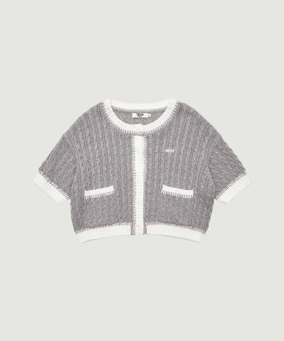그로브(GROVE) DARCY H/S KNIT CARDIGAN (GRAY)