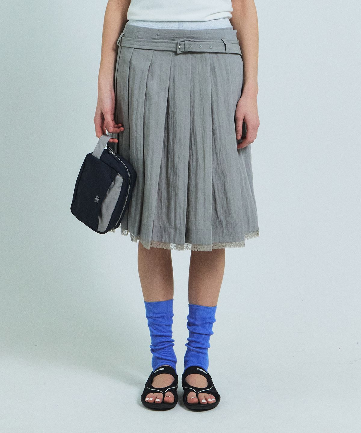 그로브(GROVE) INES MIDI SKIRT (GRAY)