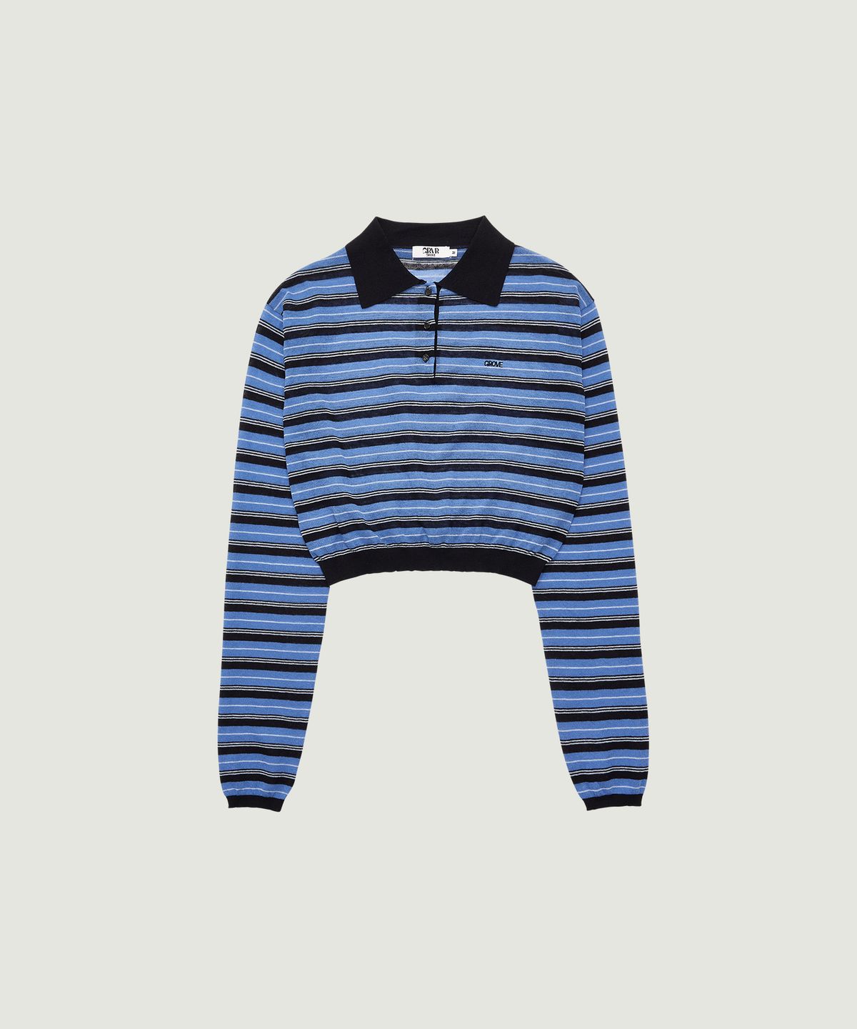 그로브(GROVE) ESTHER STRIPE COLLAR KNIT (BLUE)
