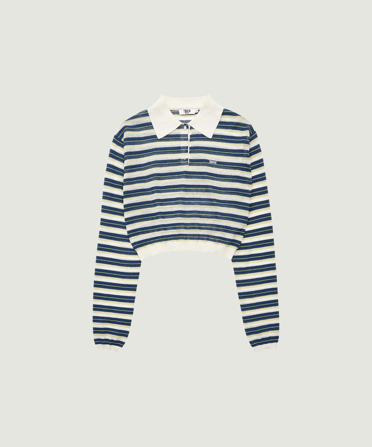 그로브(GROVE) ESTHER STRIPE COLLAR KNIT (IVORY)