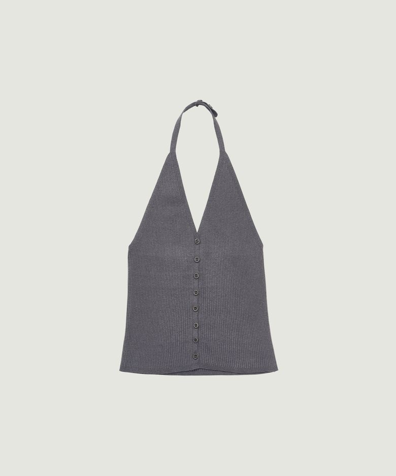 26SS ALINA HALTER TOP (CHARCOAL)