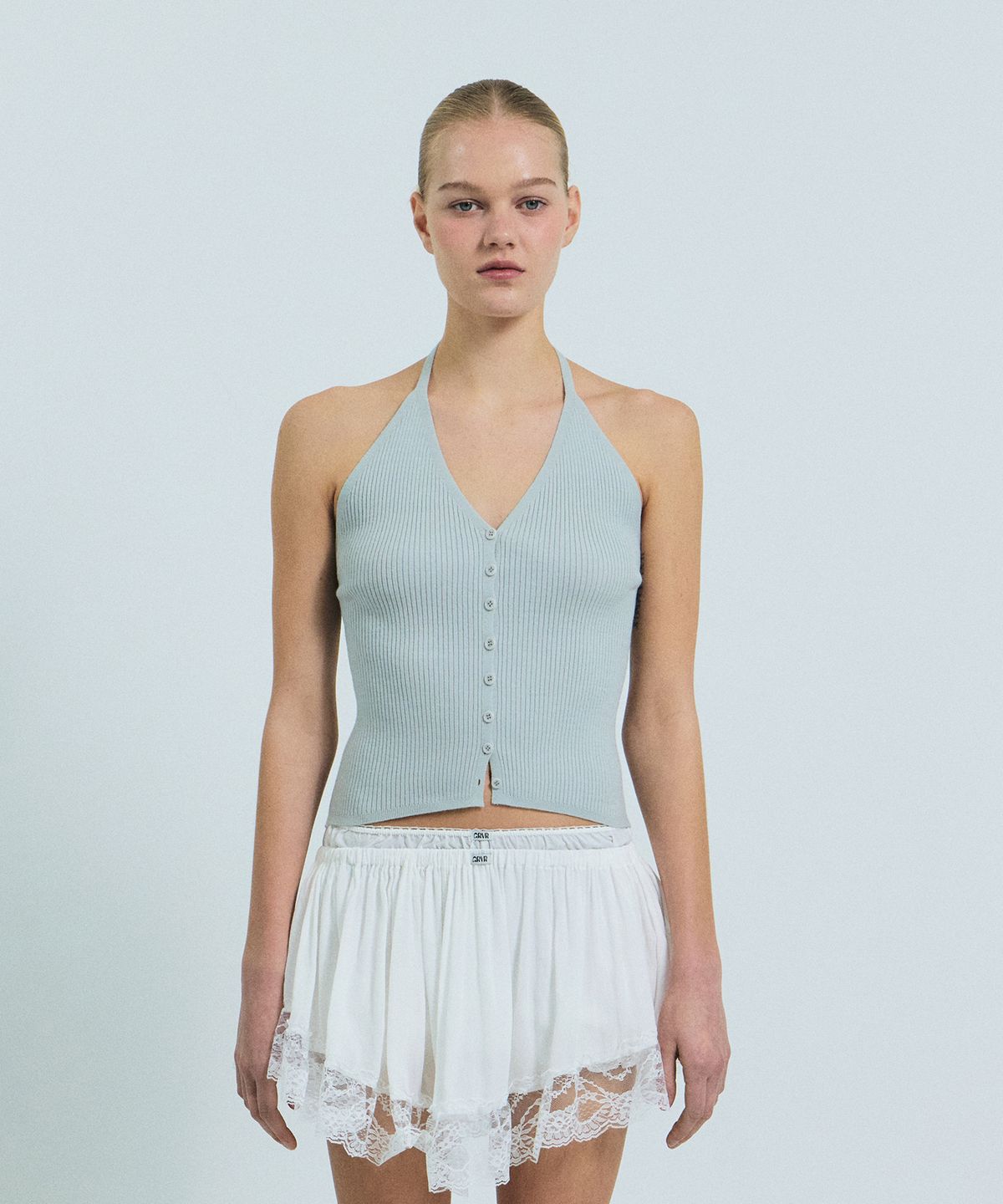 그로브(GROVE) 26SS ALINA HALTER TOP (LIGHT GRAY)