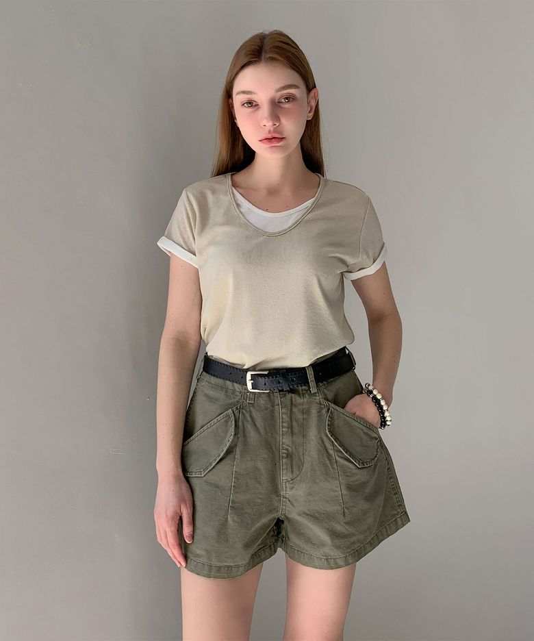 Diagonal Pocket Shorts (4colors)