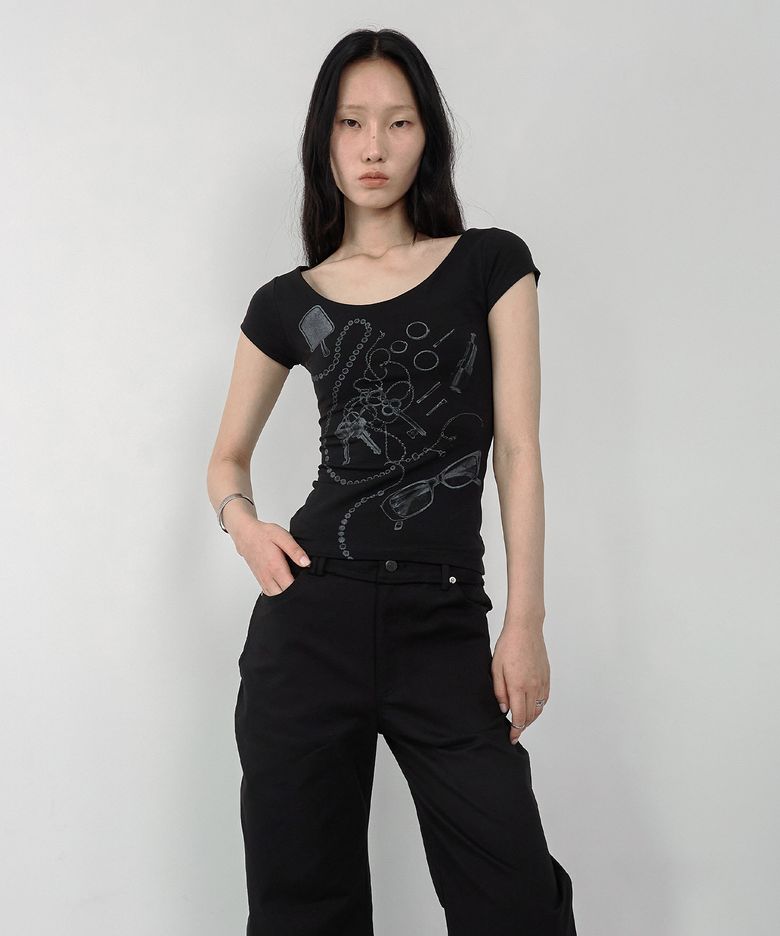 OBJECT COLLAGE T-SHIRT BLACK