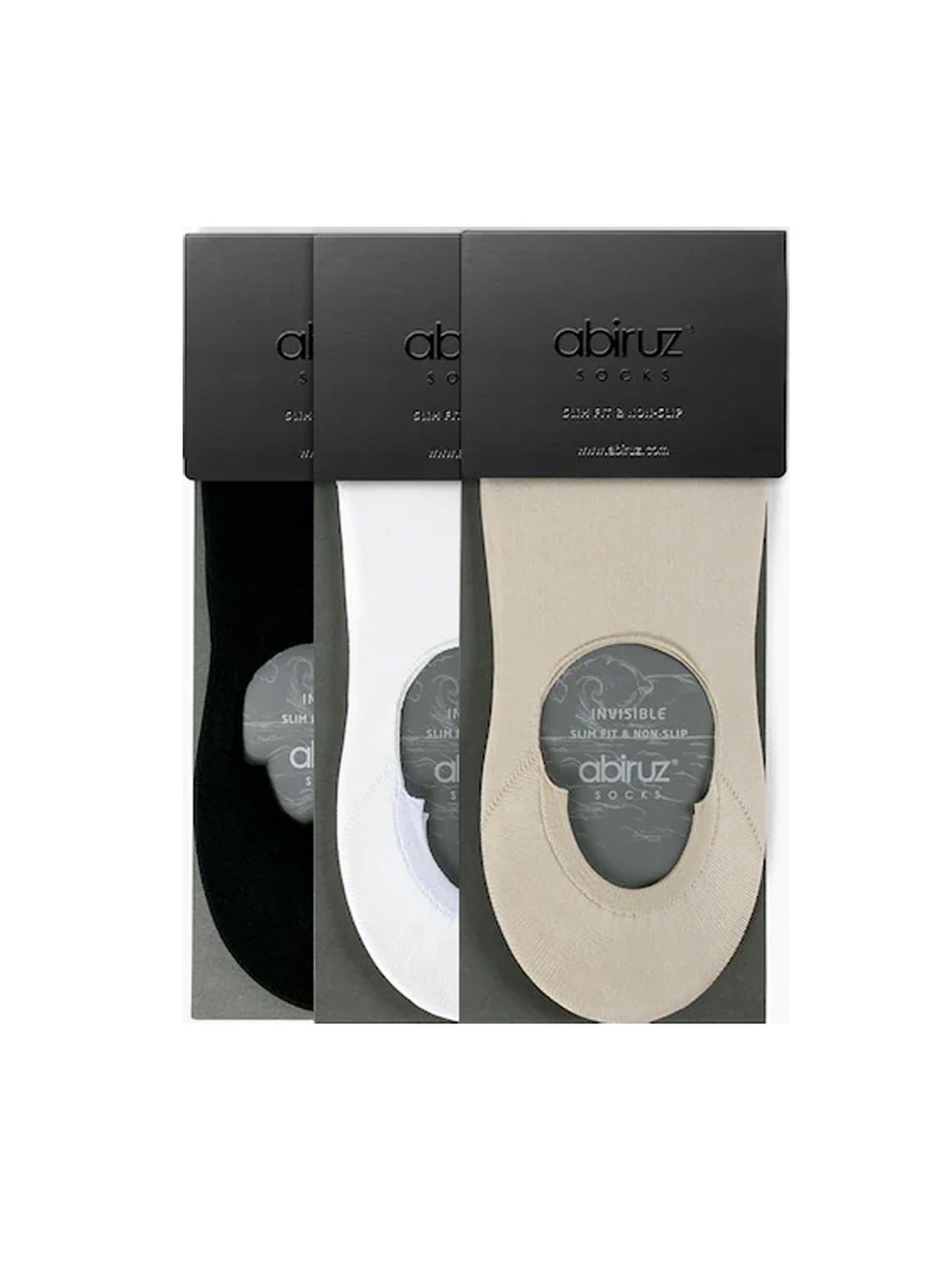 아비루즈(ABIRUZ) 남성용 Cool Air-Skin 논슬립 페이크삭스 3팩 MWBN-SET