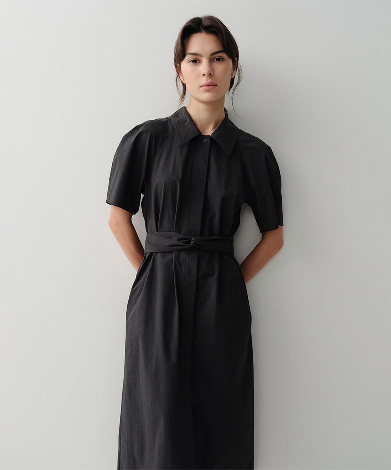RAGLAN SHIRT DRESS (BLACK)