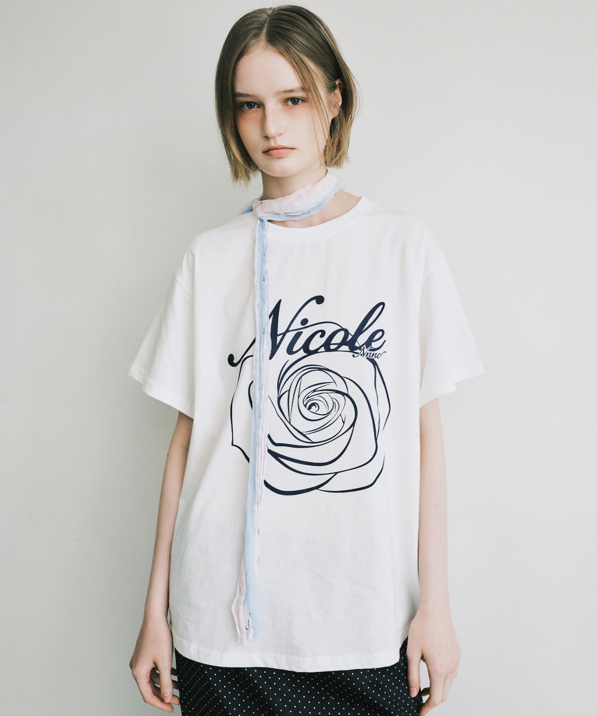 닉앤니콜(NICK&NICOLE) NICOLE ROSE SLEEVE TOP_CREAM NAVY