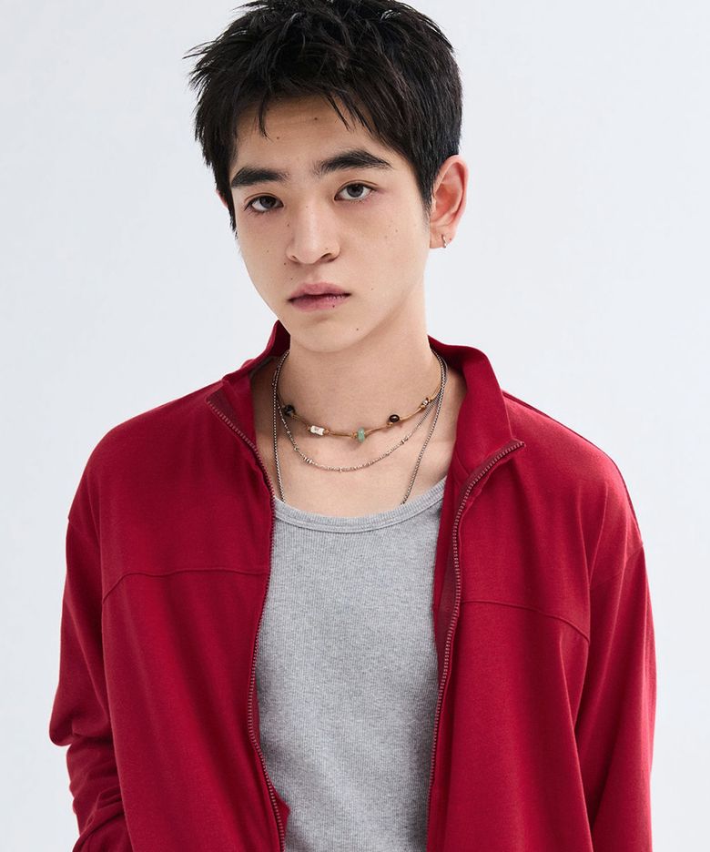슬림핏 라이트 저지 집업 [빈티지레드]