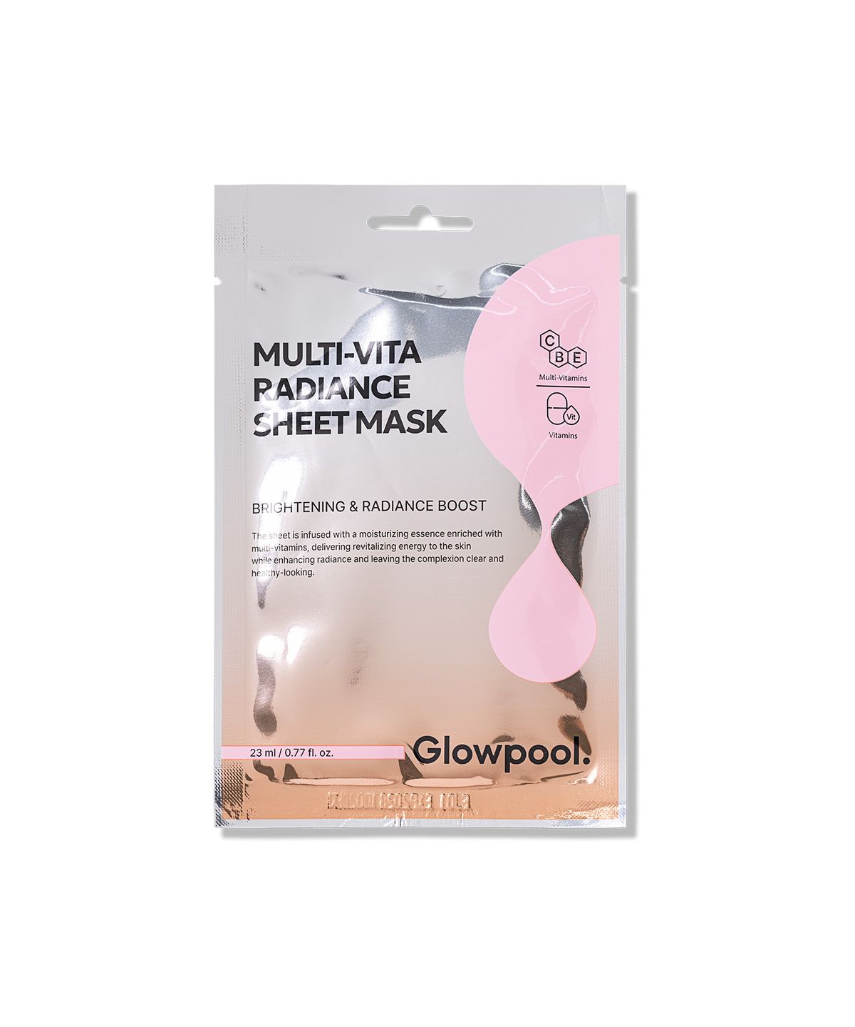 글로우풀(GLOWPOOL) 글로우풀 멀티비타 래디언스 시트마스크 x 10EA (투명파우치)