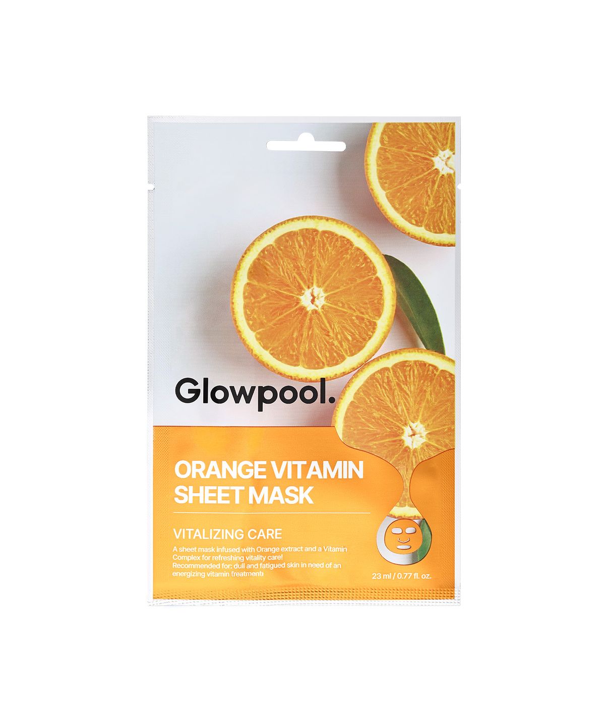 글로우풀(GLOWPOOL) 글로우풀 오렌지 비타민 시트마스크 x 10EA (투명파우치)