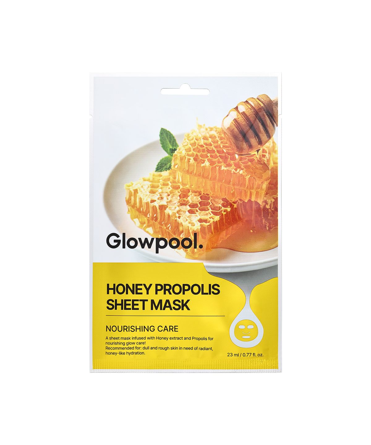 글로우풀(GLOWPOOL) 글로우풀 허니 프로폴리스 시트마스크 x 10EA (투명파우치)