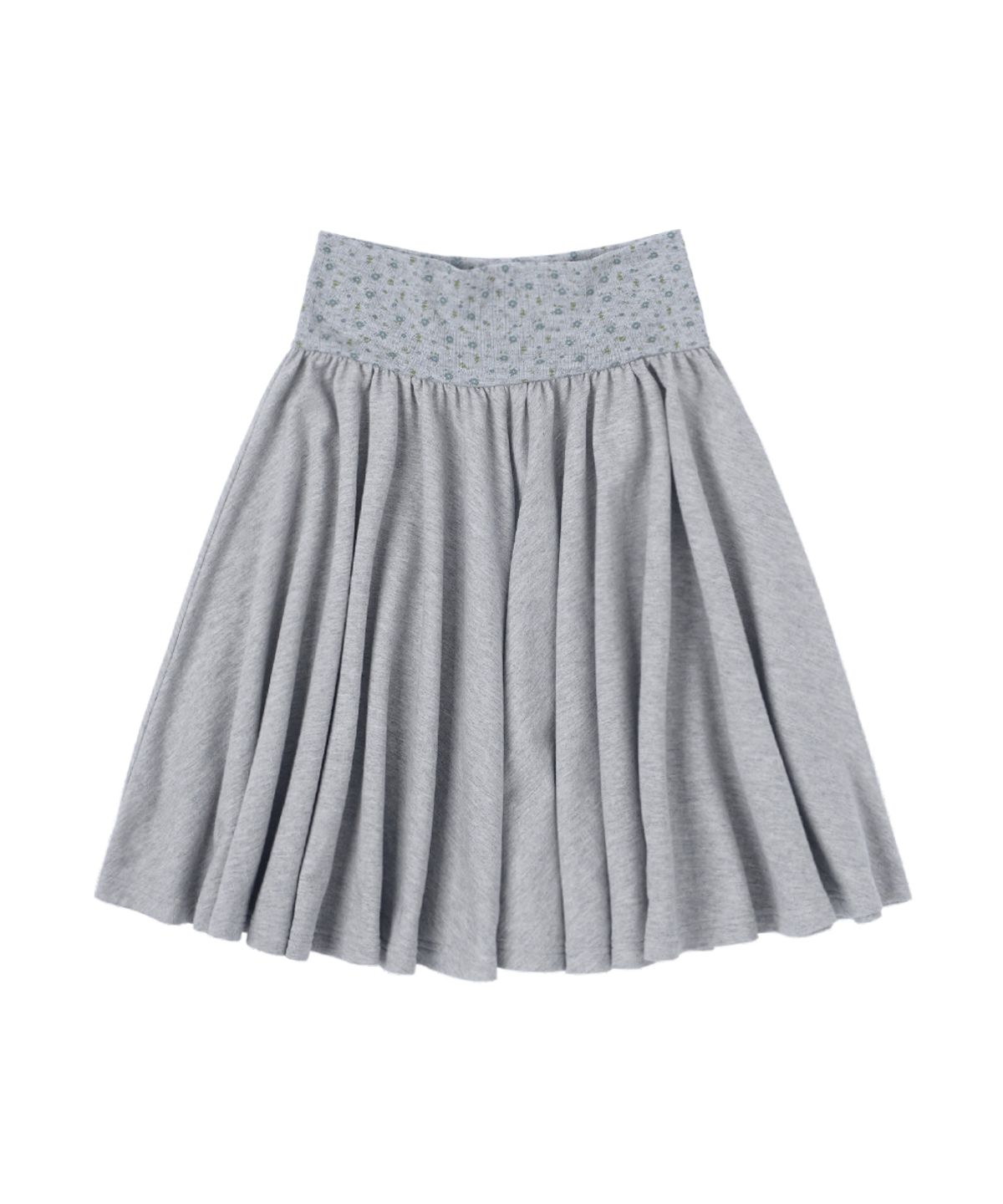 써넥트(SUNNECT) Floral Banded Flare Skirt - Heather Grey