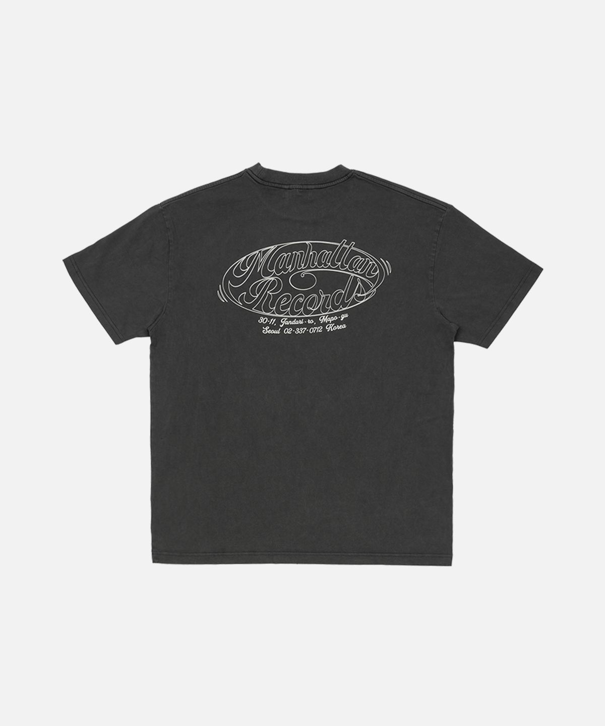 맨하탄레코즈(MANHATTAN RECORDS) MR Pigment Round Logo Tee - Charcoal