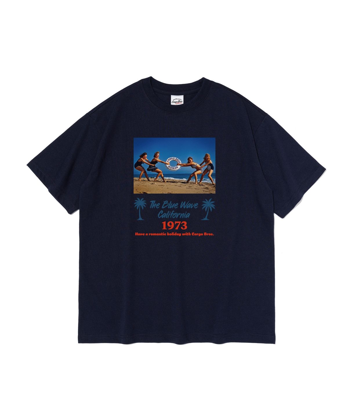 카고브로스 포 우먼(CARGOBROS FOR WOMAN) 더 블루 웨이브 그래픽 반팔 티셔츠 (네이비)