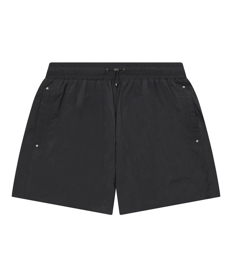 우먼스 글로시 나일론 숏팬츠 블랙 SDFLTCQ56BLK