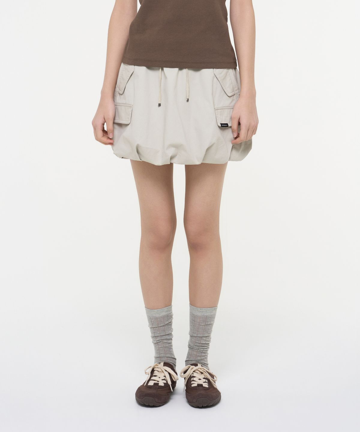 슈퍼드라이(SUPERDRY) 우먼스 카고 벌룬 미니 스커트 베이지 SDFLKCQ51BEG