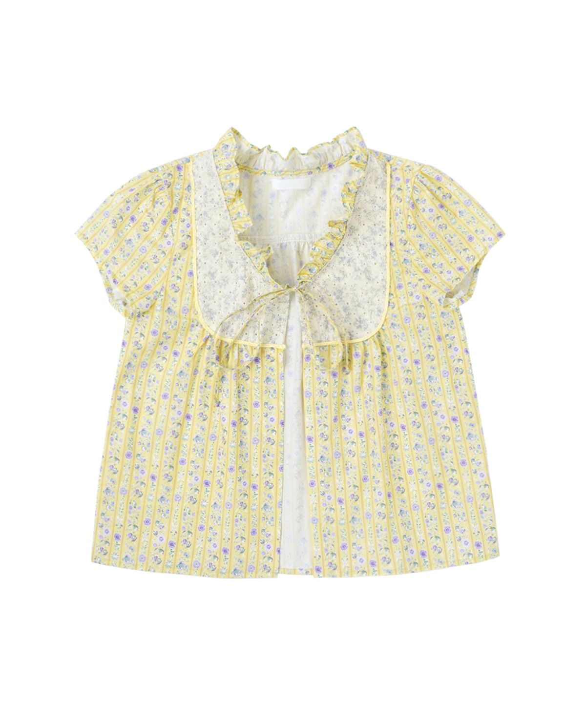 써넥트(SUNNECT) Floral Peasant Blouse - Yellow