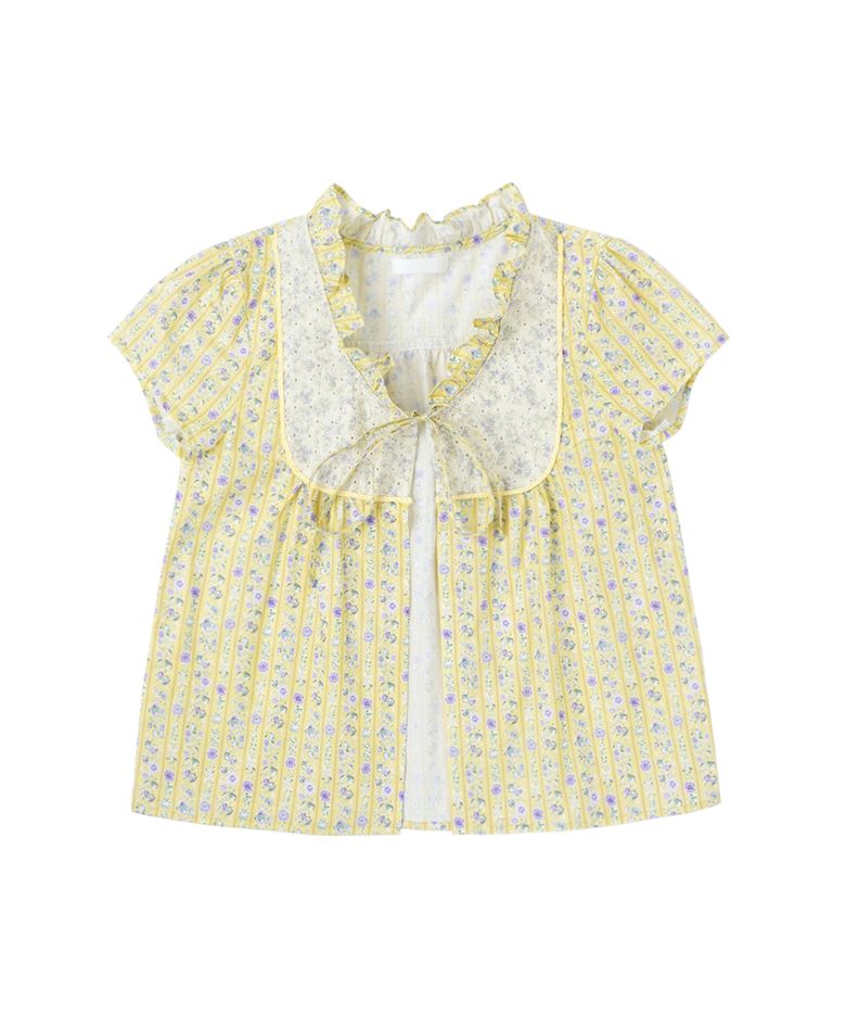 Floral Peasant Blouse - Yellow