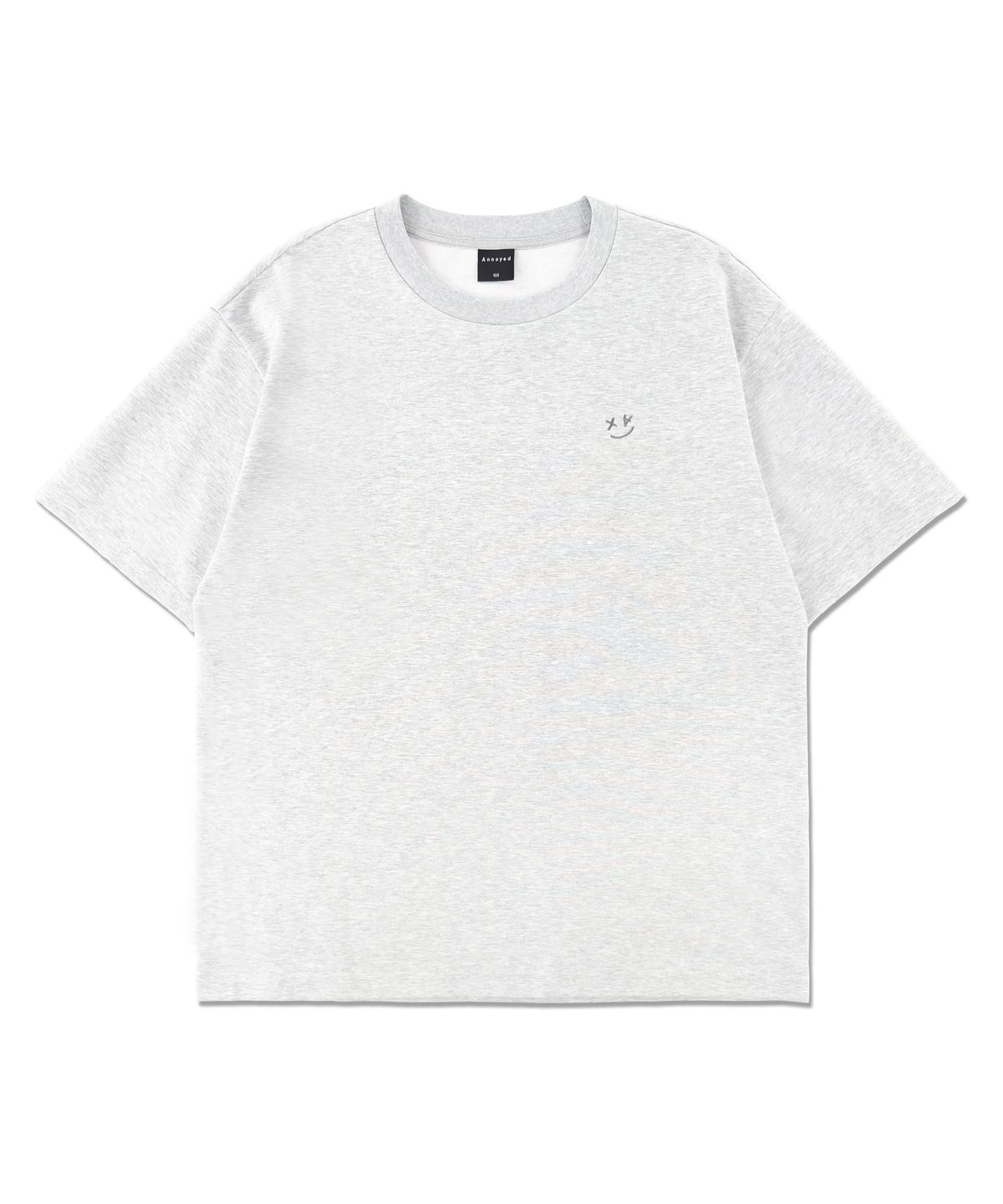 어노이드(ANNOYED) 스마일 로고 반팔티 LQ7TU436_LIGHT GREY