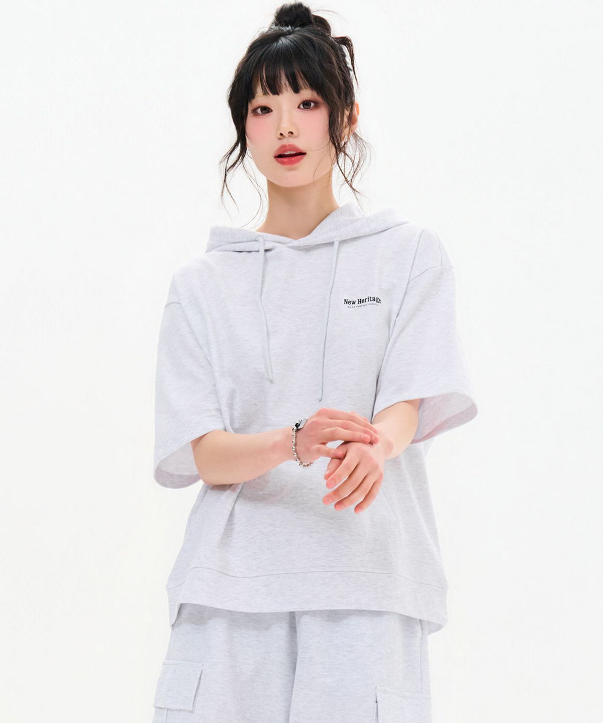 체이스컬트(CHASECULT) 공용 쿨링 코튼 반팔 후드 티셔츠-FBRU5812D0E