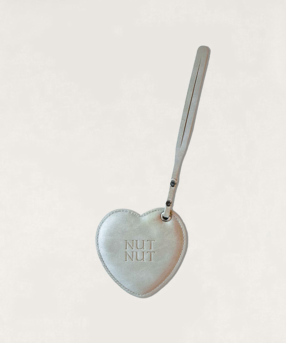 넛넛(NUTNUT) Heart Mirror Keyring - BEIGE