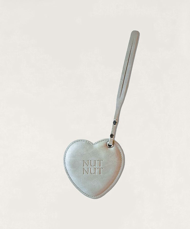 Heart Mirror Keyring - BEIGE