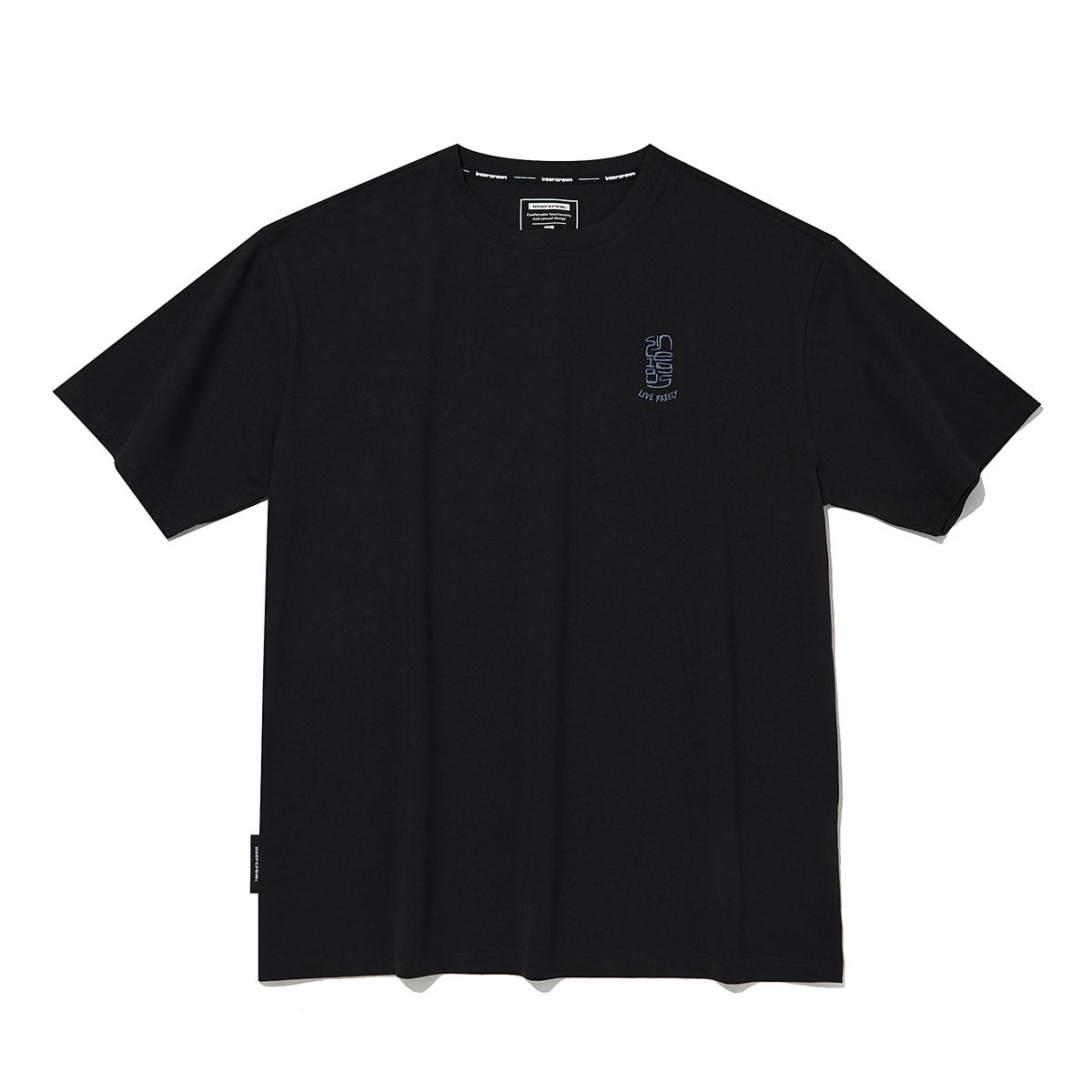 인터크루(INTERCREW) 도장 모티브 라운드 반팔 티셔츠 블랙 ITA2TR37ABK