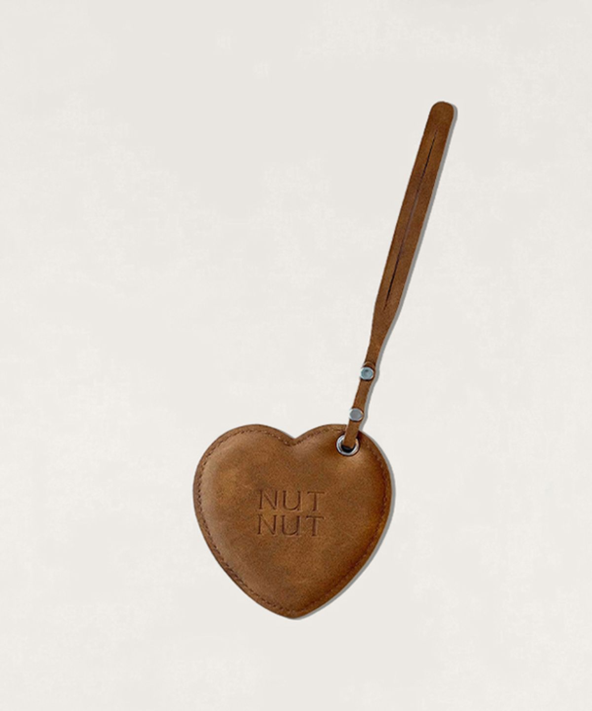 넛넛(NUTNUT) Heart Mirror Keyring - BROWN