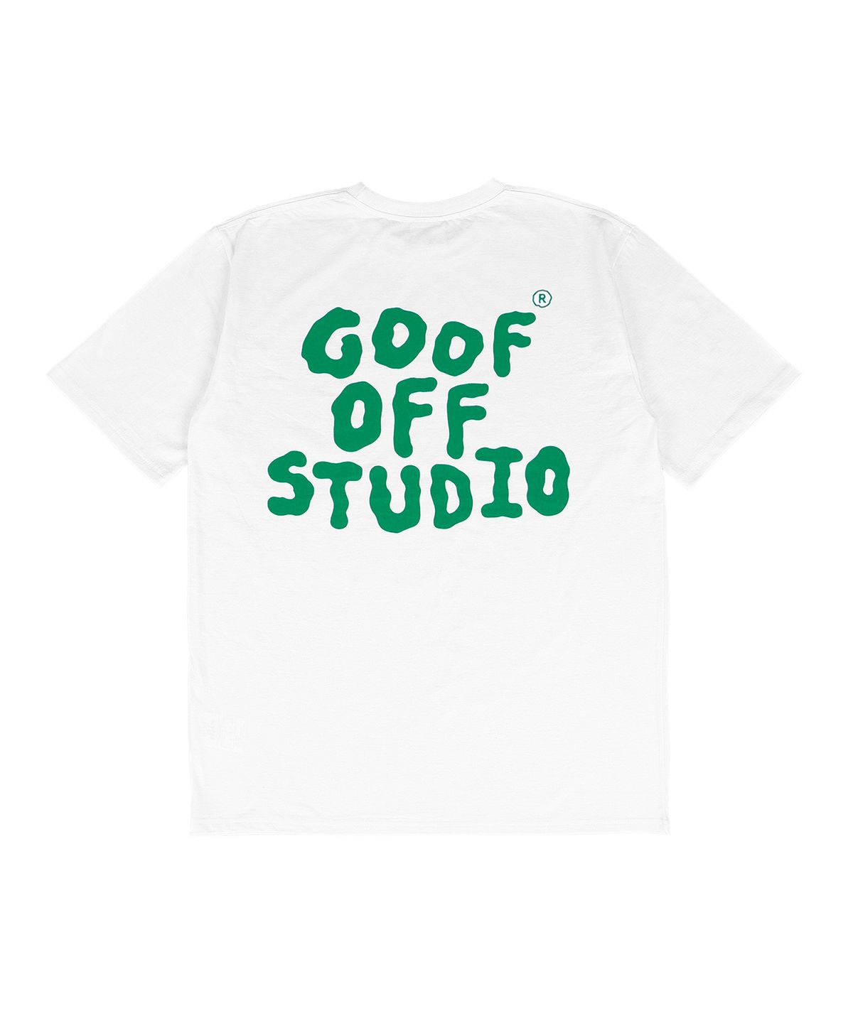 구프오프스튜디오(GOOFOFFSTUDIO) GOFS 메인 로고 티셔츠 화이트 ( 그린 )