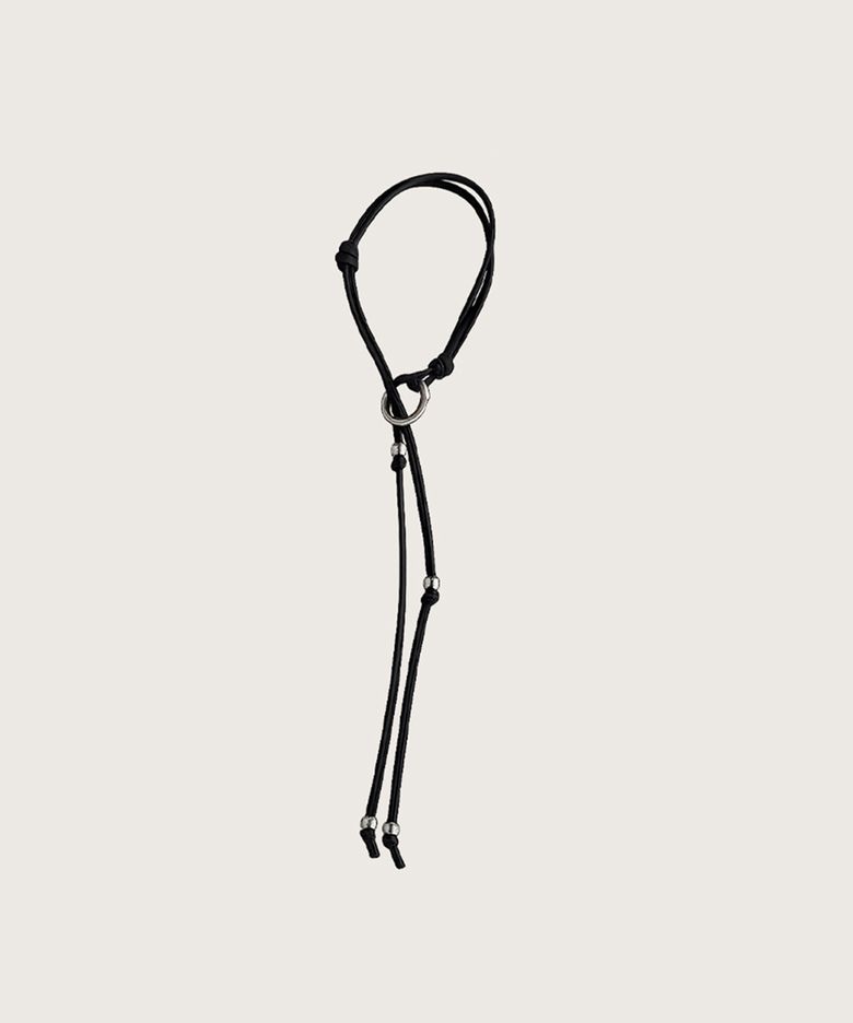 Knot Leather Keyring - BLACK