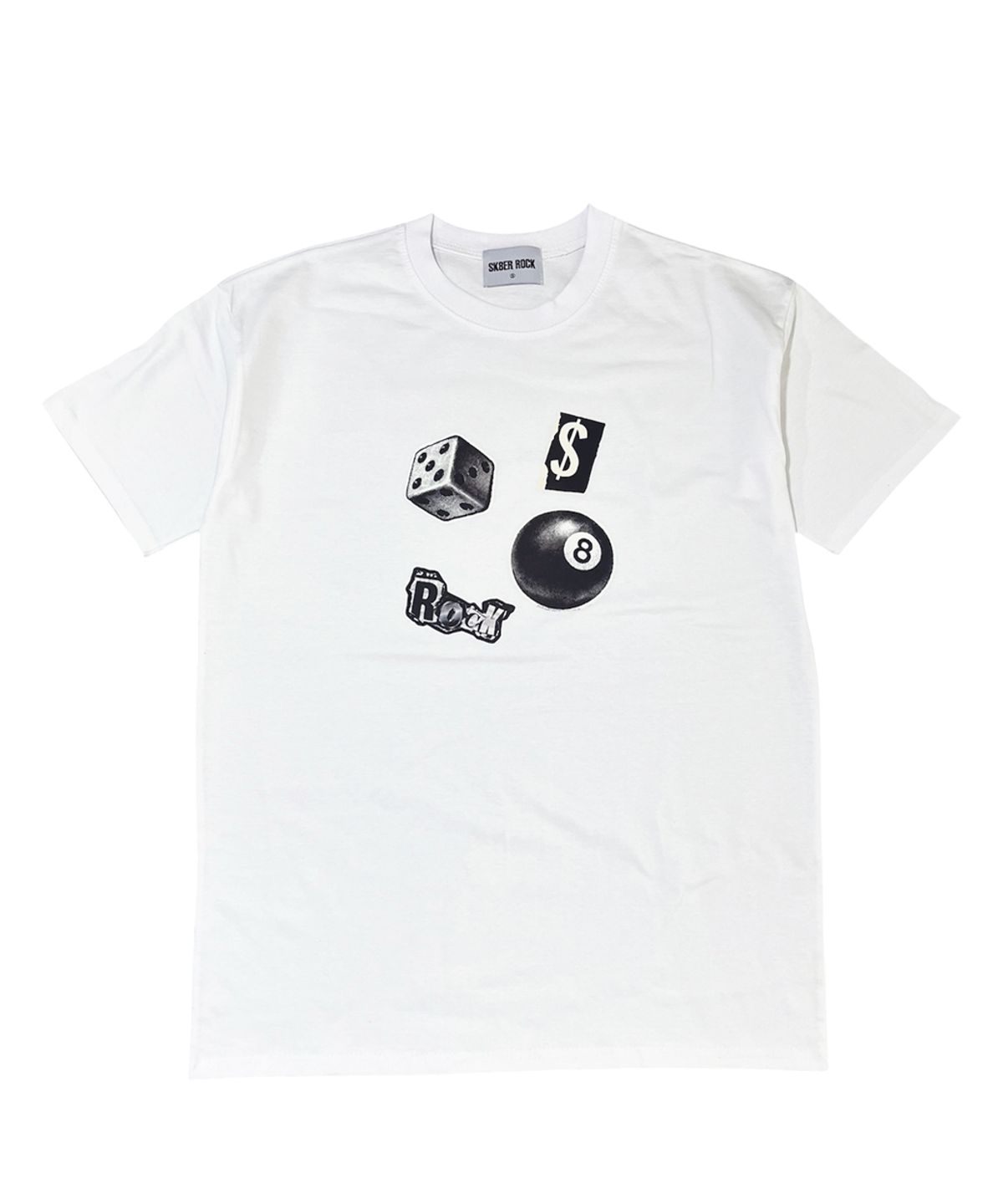 스케이터락(SK8ER ROCK) All In 8 Collage T-Shirt ((White))