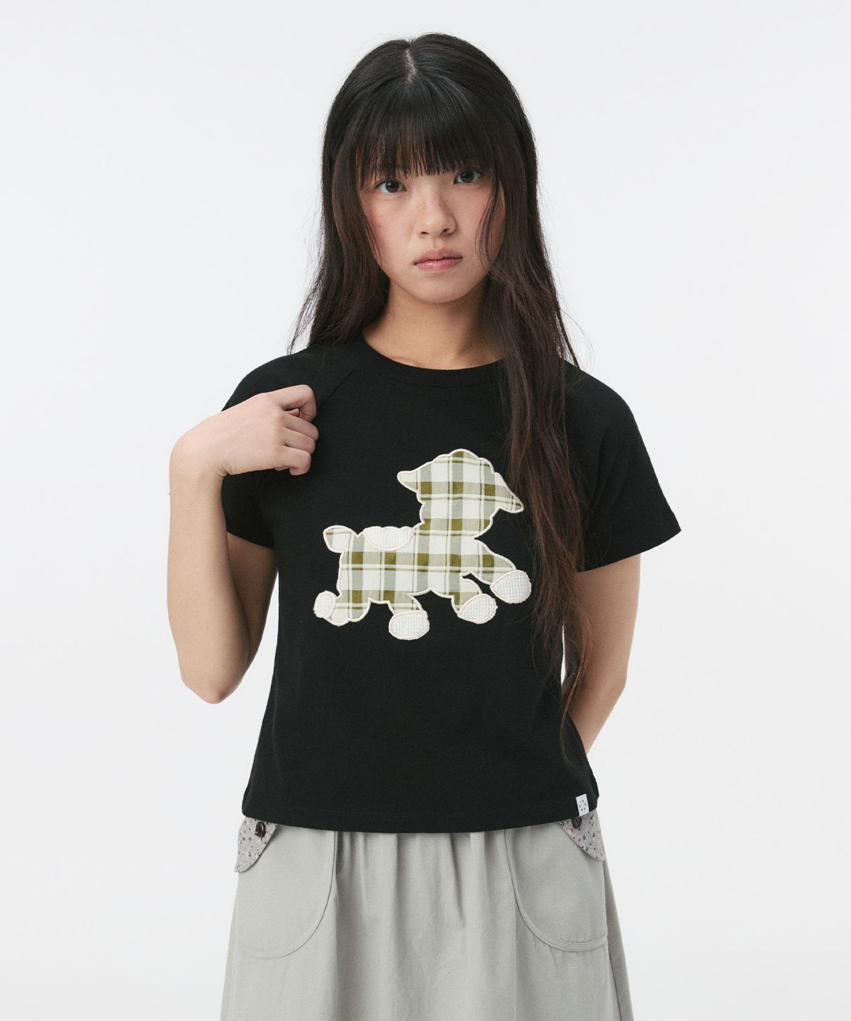 오헤시오(OHESHIO) LITTLE SHEEP PATCH T-SHIRT, BLACK