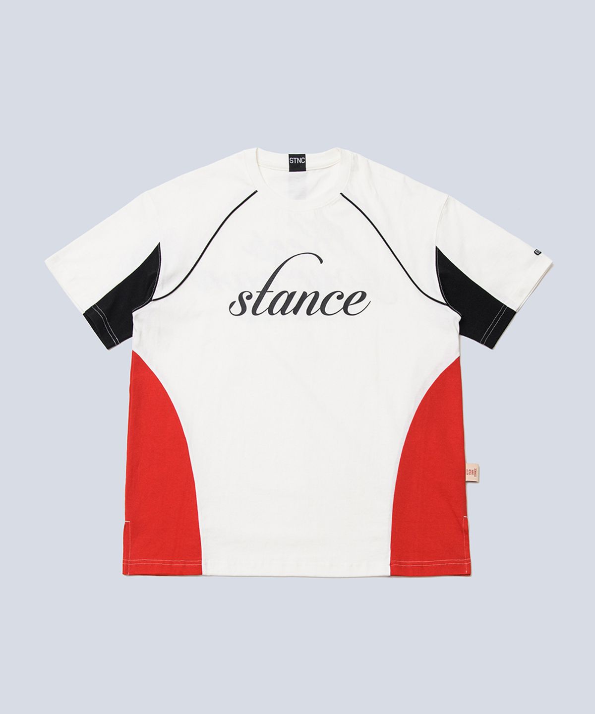 스텐스 서울(STANCE SEOUL) SLOGAN COLOR BLOCK TOP (OFF WHITE)