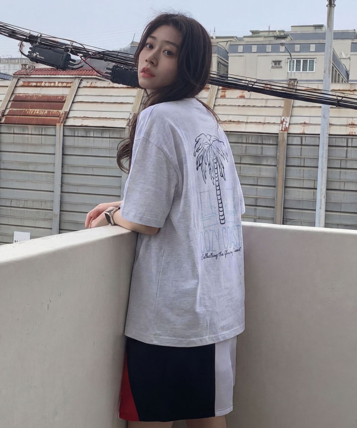 코드그라피(CGP) COZY COAST 반소매 티셔츠-멜란지 그레이