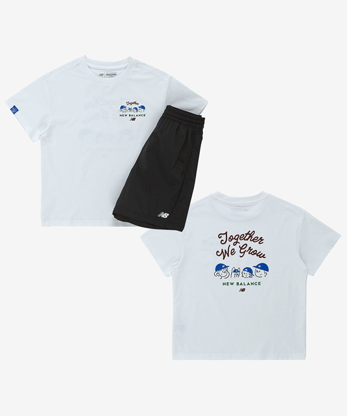 뉴발란스 키즈(NEWBALANCEKIDS) Sweet home_아동 패밀리 일러스트 반팔 셋업 NK9YG2551U10