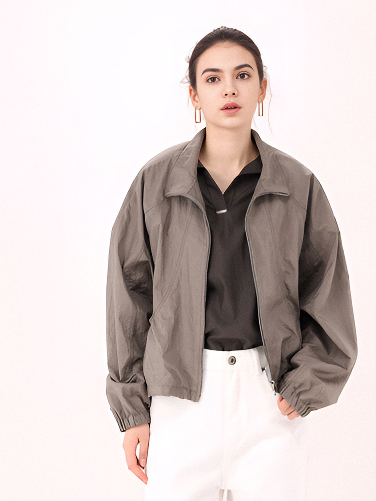아쿠드(ACUD) Light Sheer Wind Jumper _Brown