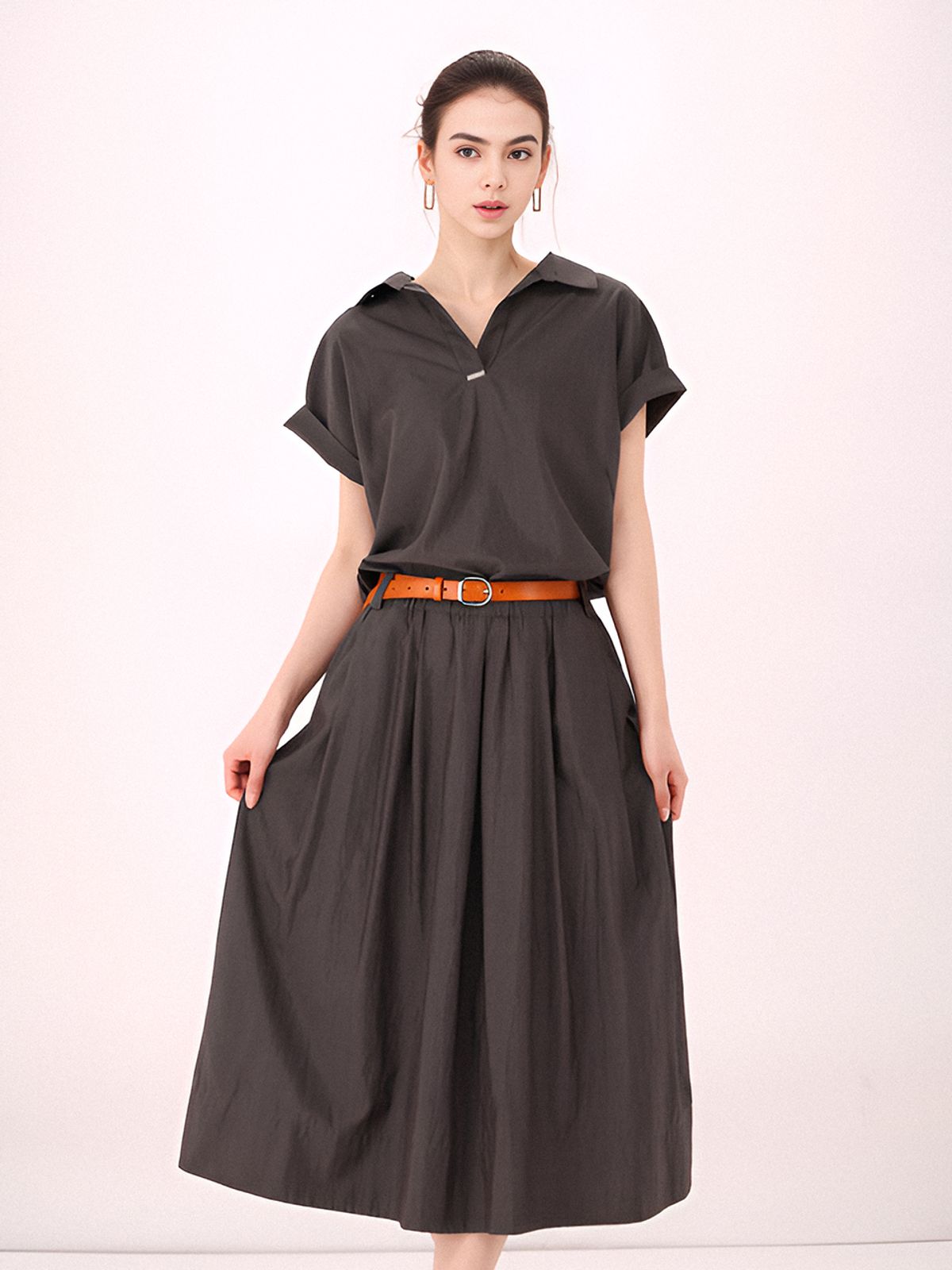 아쿠드(ACUD) Half Sleeve Glossy Set-up _Brown