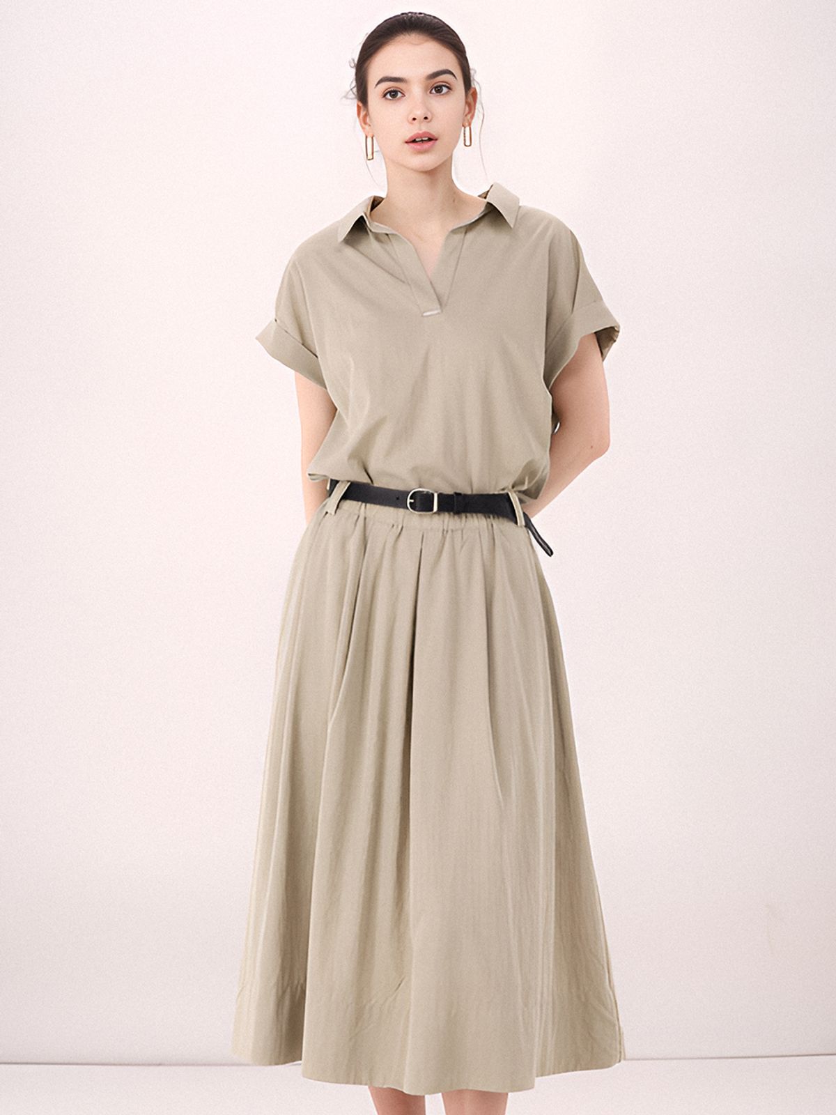 아쿠드(ACUD) Half Sleeve Glossy Set-up _Beige
